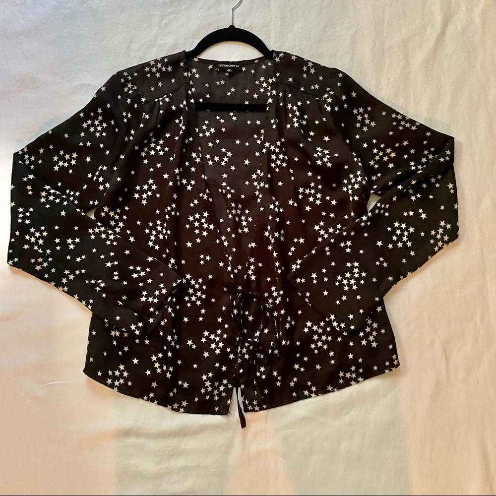Cotton Candy LA Starry Tie-Front Blouse